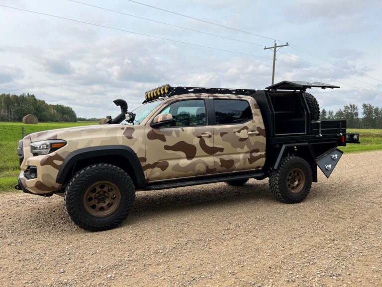 SUMMIT EXPEDITION TRUCKS TOYOTA TACOMA DOUBLE CAB SHORT BOX BED EXPEDITION HALF CANOPY FLATBED TRUCK 6